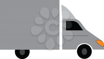 A commercial truck vector or color illustration