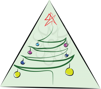 Drawing of a Christmas tree vector or color illustration