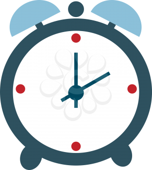 A blue table clock vector or color illustration