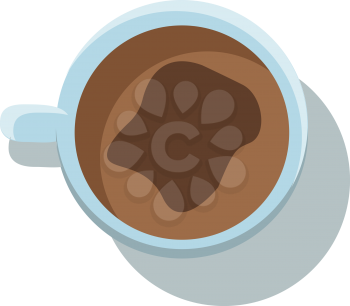 A white mug with coffee vector or color illustration