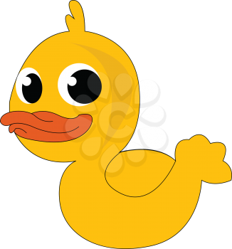 A child play toy of rubber duck vector or color illustration
