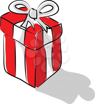 A gift box wrapped in papers vector or color illustration