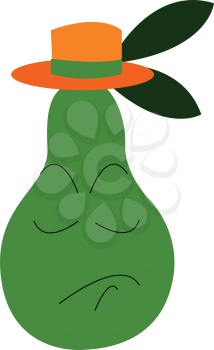 A green gush with orange hat vector or color illustration