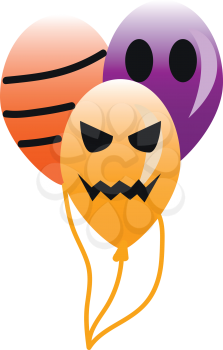 Halloween decoration of balloons vector or color illustration