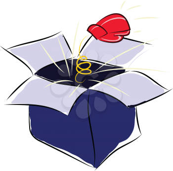 A blue pop box gloves box vector or color illustration