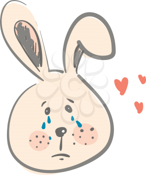 A broken heart hare vector or color illustration