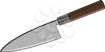 A sharp kitchen knife vector or color illustration