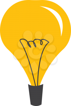 A light bulb with wire filament vector or color illustration