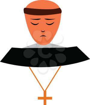 A Christian monk vector or color illustration