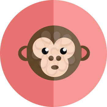 Face of surprised monkey vector or color illustration