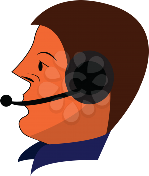 Face of an operator vector or color illustration