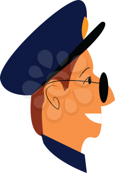 A smiling policeman vector or color illustration