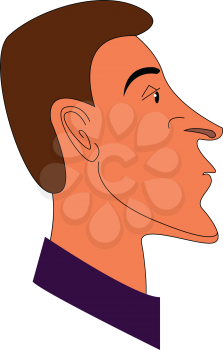 Profile of a young adult man vector or color illustration