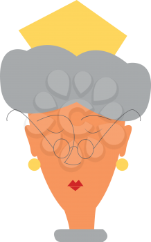 Queen with golden crown vector or color illustration