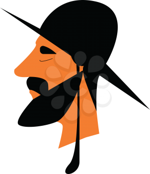 Rabbi in traditional costume vector or color illustration