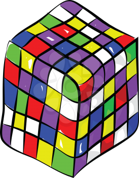 A Rubik's cube vector or color illustration