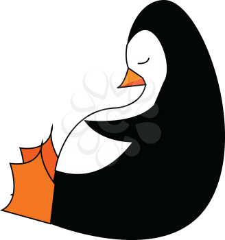 A penguin with tear drops vector or color illustration