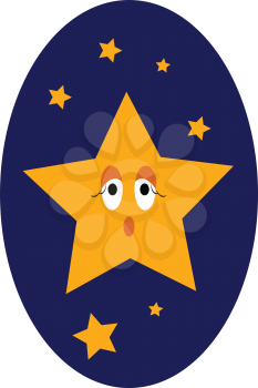Star in a bright blue sky vector or color illustration