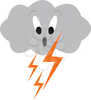 Adverse weather condition of thunderstorm vector or color illustration