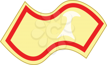 A bright yellow and red towel vector or color illustration