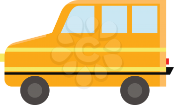 A yellow transportation bus vector or color illustration