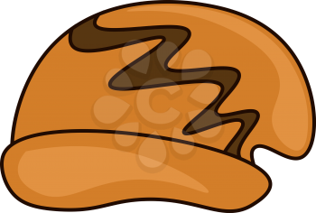 A brown colored hat with a curve design on it used in winter season vector color drawing or illustration 