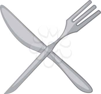 Clipart of fork and knife two pieces of cutlery that are often used together for eating vector color drawing or illustration 