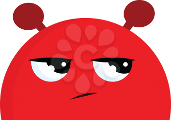 An alien monster which is red in color depicting an angry face vector color drawing or illustration