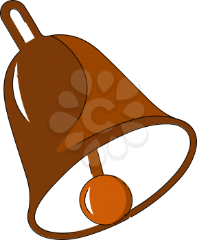 A single large bell with a loud noise in a worship place vector color drawing or illustration