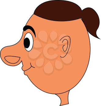 Caricature of a man with a very big nose who is facing sideways vector color drawing or illustration
