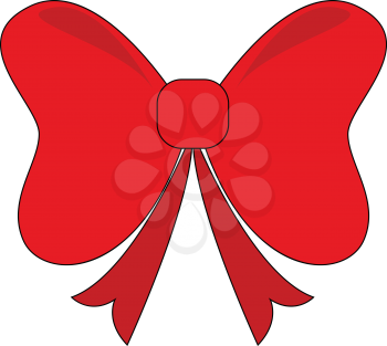 A bow which is big and in bright red color vector color drawing or illustration