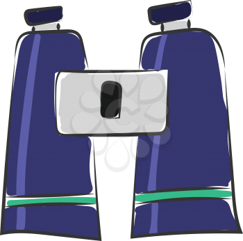 A scientific binoculars in blue color with advanced adjusting options vector color drawing or illustration