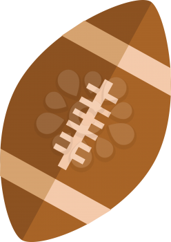 An elongated ellipsoidal brown-colored ball used in rugby football vector color drawing or illustration 