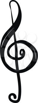 A clef placing G above middle C on the second-lowest line of the stave in black ink vector color drawing or illustration 