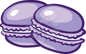 Purple macaroons vector illustration on white background