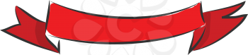Red ribbon  vector illustration on white background