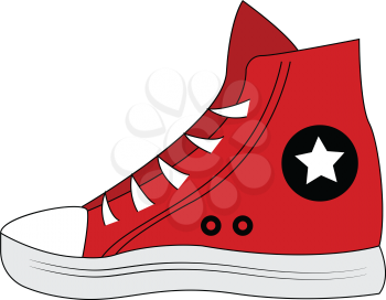 Red sneaker  vector illustration on white background
