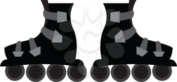 Black roller skates  vector illustration on white background