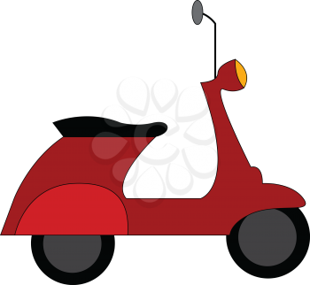 Red vespa scooter vector illustration on white background