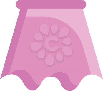 Simple vector illustration on white background of a pink skirt