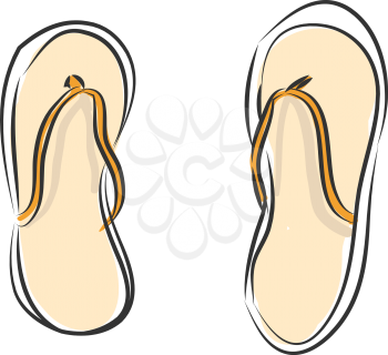 Simple vector illustration on white background of a pair of flip flops