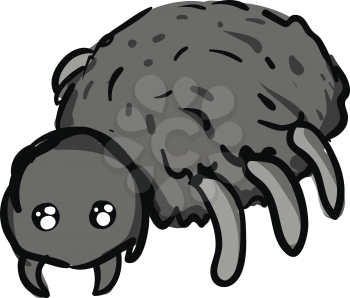 Simple cartoon of a grey spider vector illustration on white background