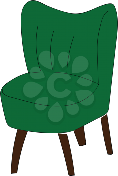 Green armchair with black legs illustration vector on white background