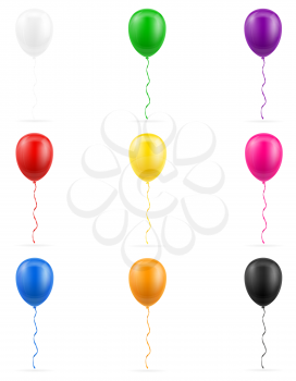 celebratory balloons pumped helium with ribbon stock vector illustration isolated on white background