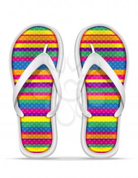 beach slippers stock vector illustration isolated on white background