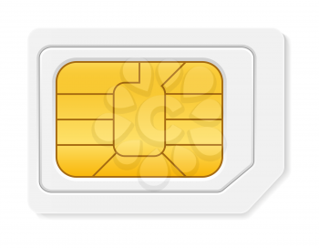 sim card chip for use in digital communication phones stock vector illustration isolated on white background