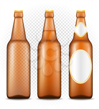 beer in bottle transparent stock vector illustration isolated on white background