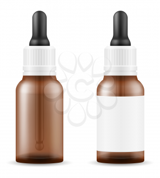 medical drops in a glass bottle for the treatment of diseases empty template blank stock vector illustration isolated on white background