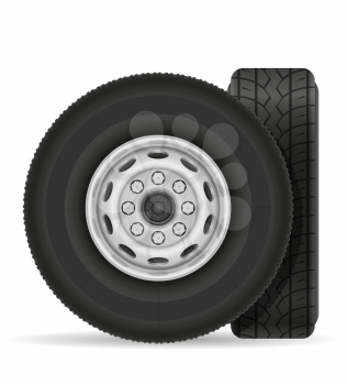 bus or truck wheel stock vector illustration isolated on white background