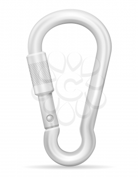 carabiner is fastened vector illustration isolated on white background